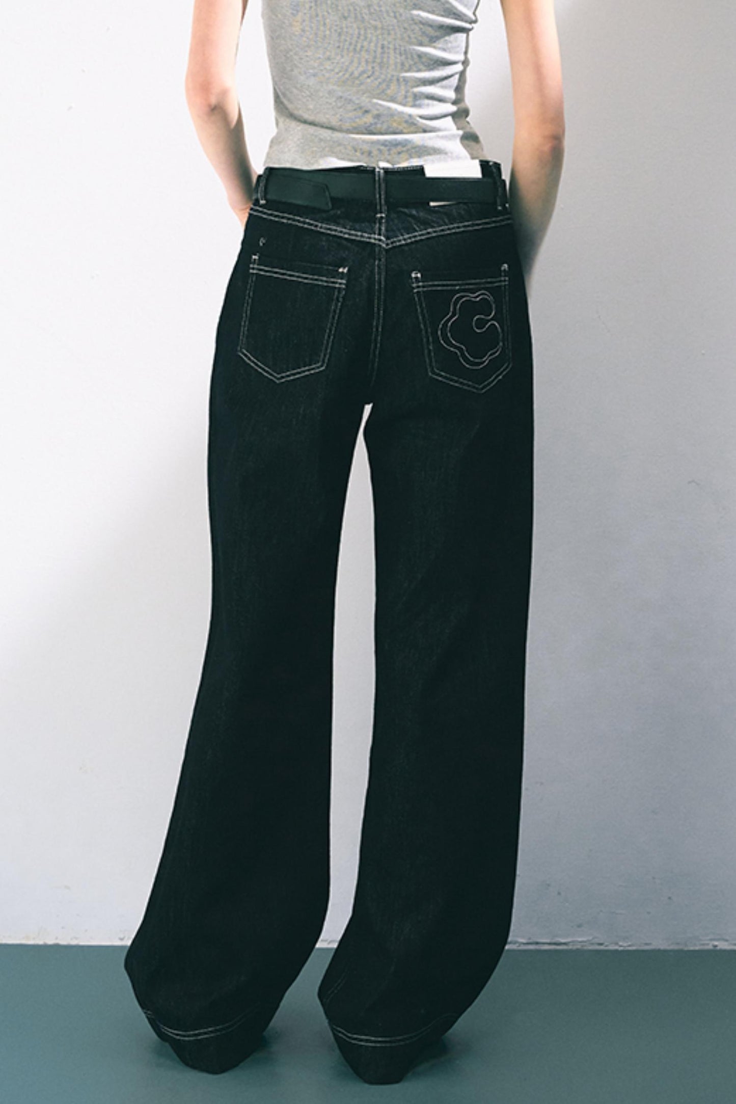Original Cow Color Wide Leg Jeans