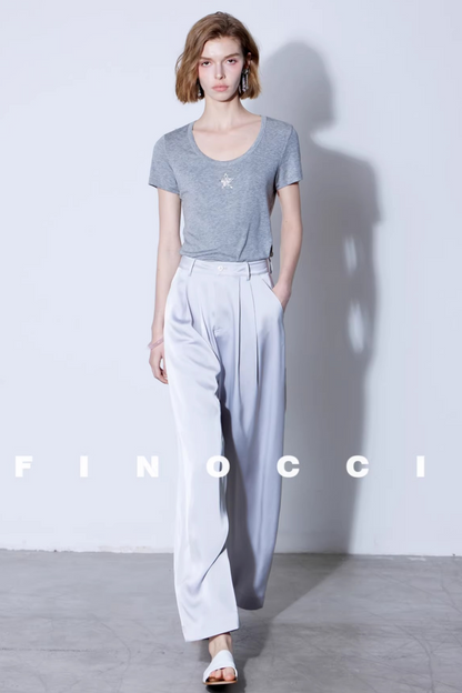 Silky Satin Wide-Leg Pants