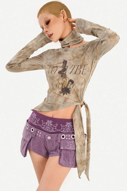 Asymmetrisches Tie-Dye-Oberteil