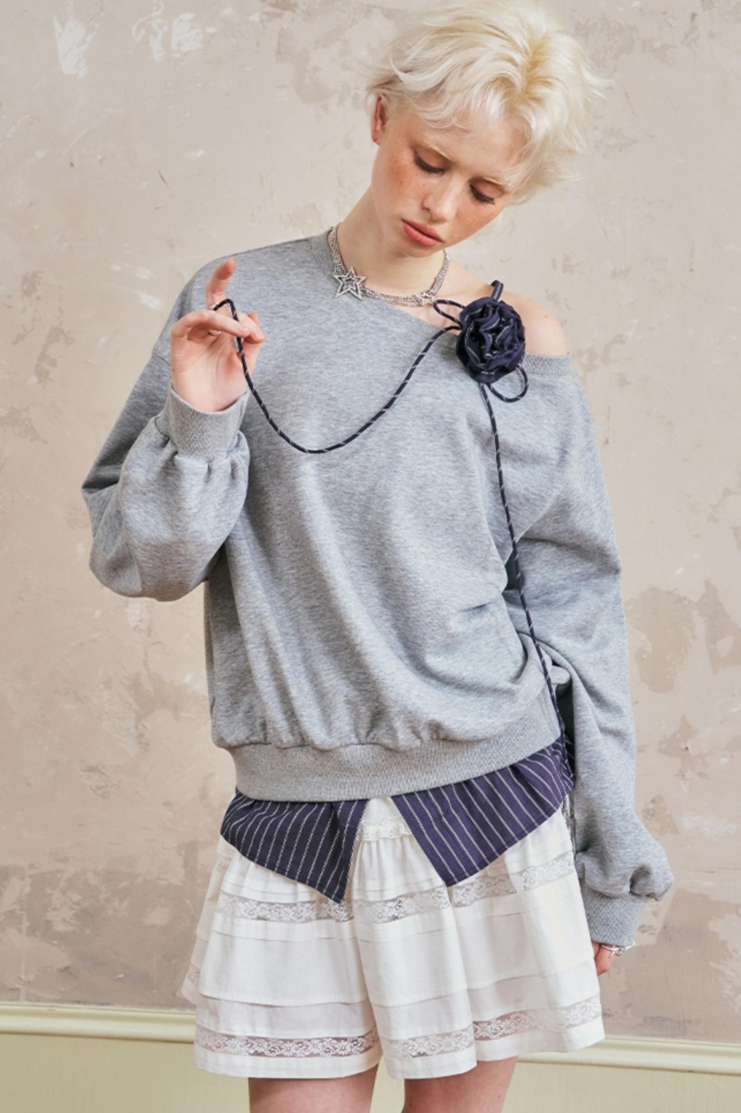 Lässiger Sweatshirt mit langen Ärmeln 