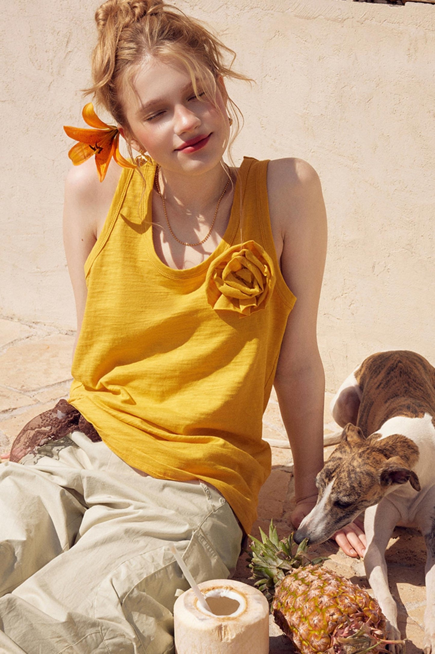 Rose Retro 3D Oversized Tee