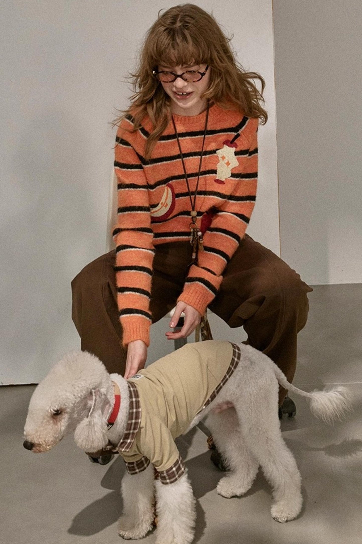 Apple Striped Crew Neck Sweater