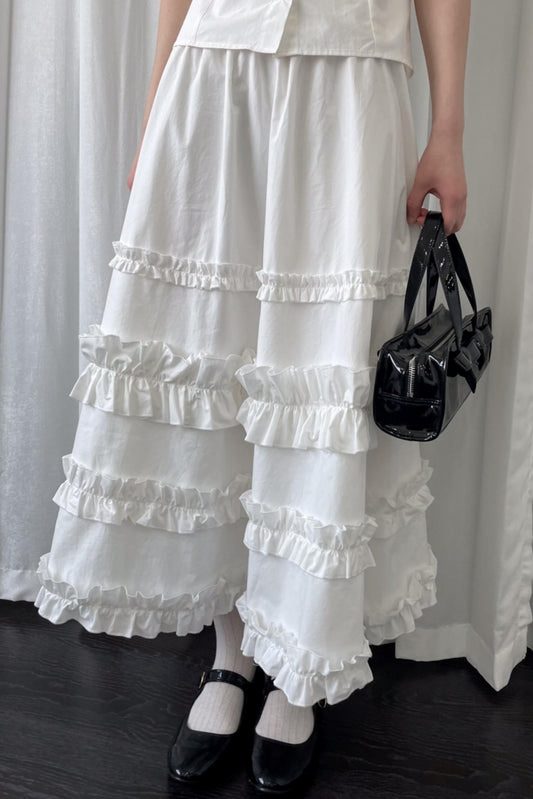 White Cotton Bustier Skirt