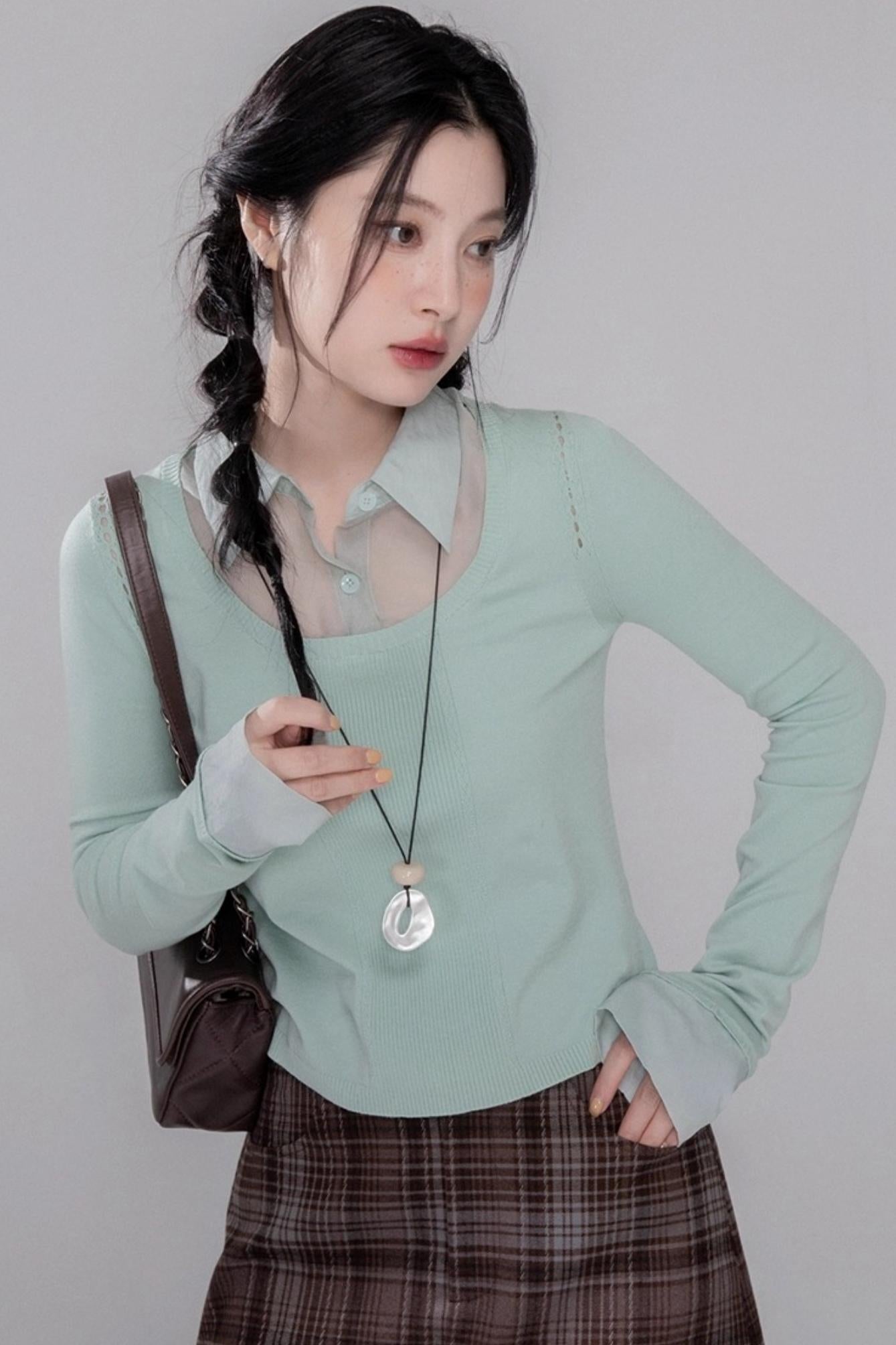 British Style Brushed Plaid With Belted Skirt