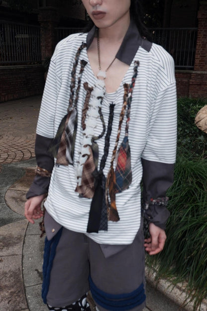 Multi-Tie Loose Long Sleeves Top