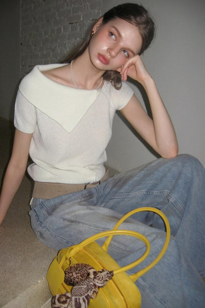 Asymmetric Loop Knit Top