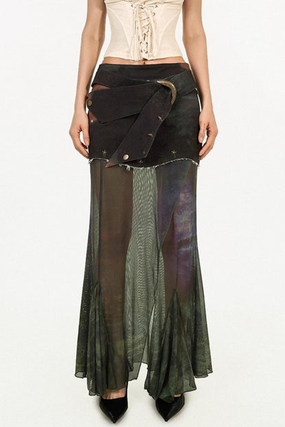 Aurora Mesh Mermaid Tail Skirt