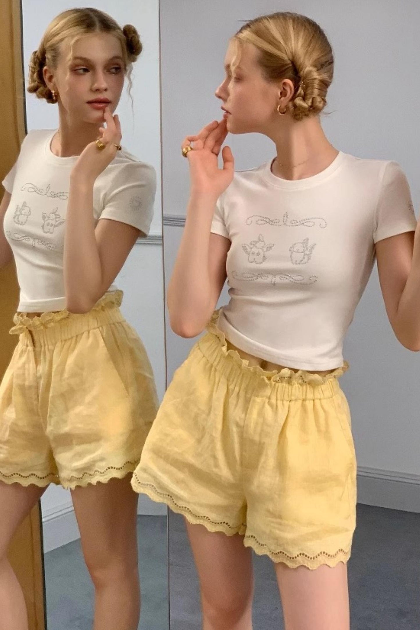 White Angel Studded Tee