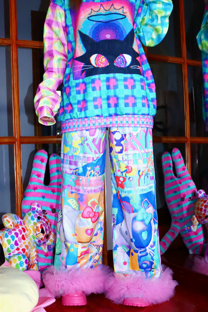 Soda Kitty Y2K Wide-Leg Pants