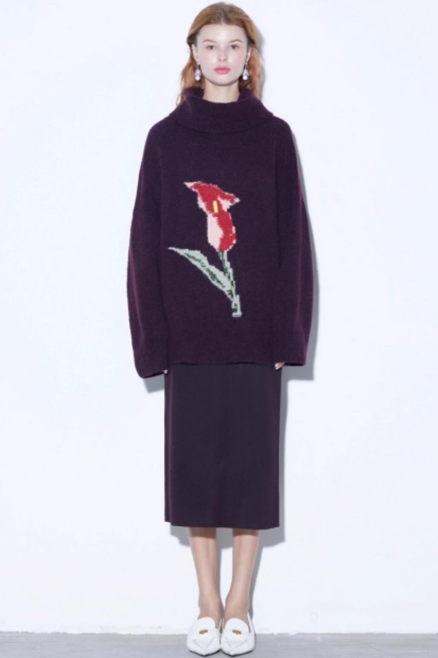 Warm Alpaca Jacquard Sweater