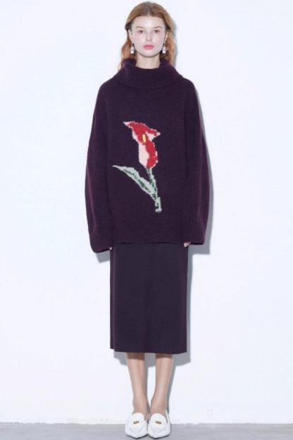 Warm Alpaca Jacquard Sweater