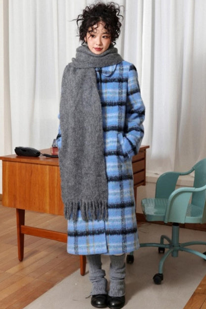 Plaid Woolen Love Letter Coat