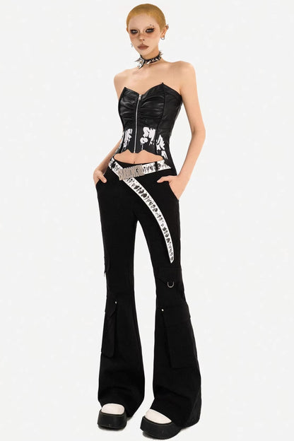 Retro Black Flared Pants