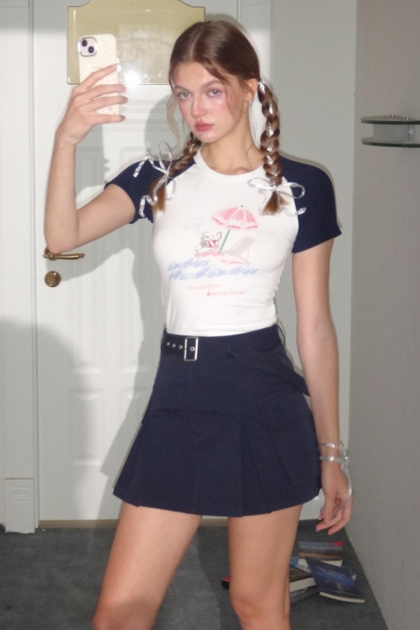 Casual Retro Dog Design T-Shirt