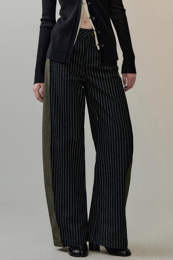Striped Patchwork Banana Pants