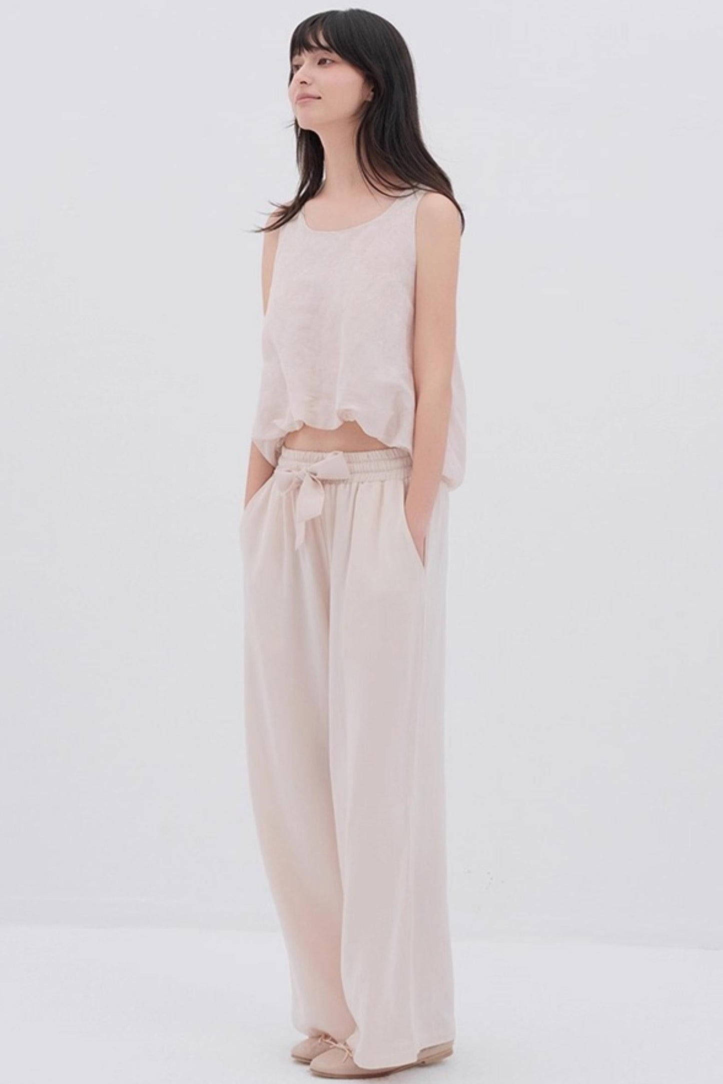 Lyocell Wool Drawstring Slacks