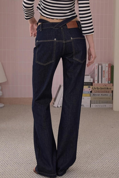 Summer Chic Cross-Waist Jeans