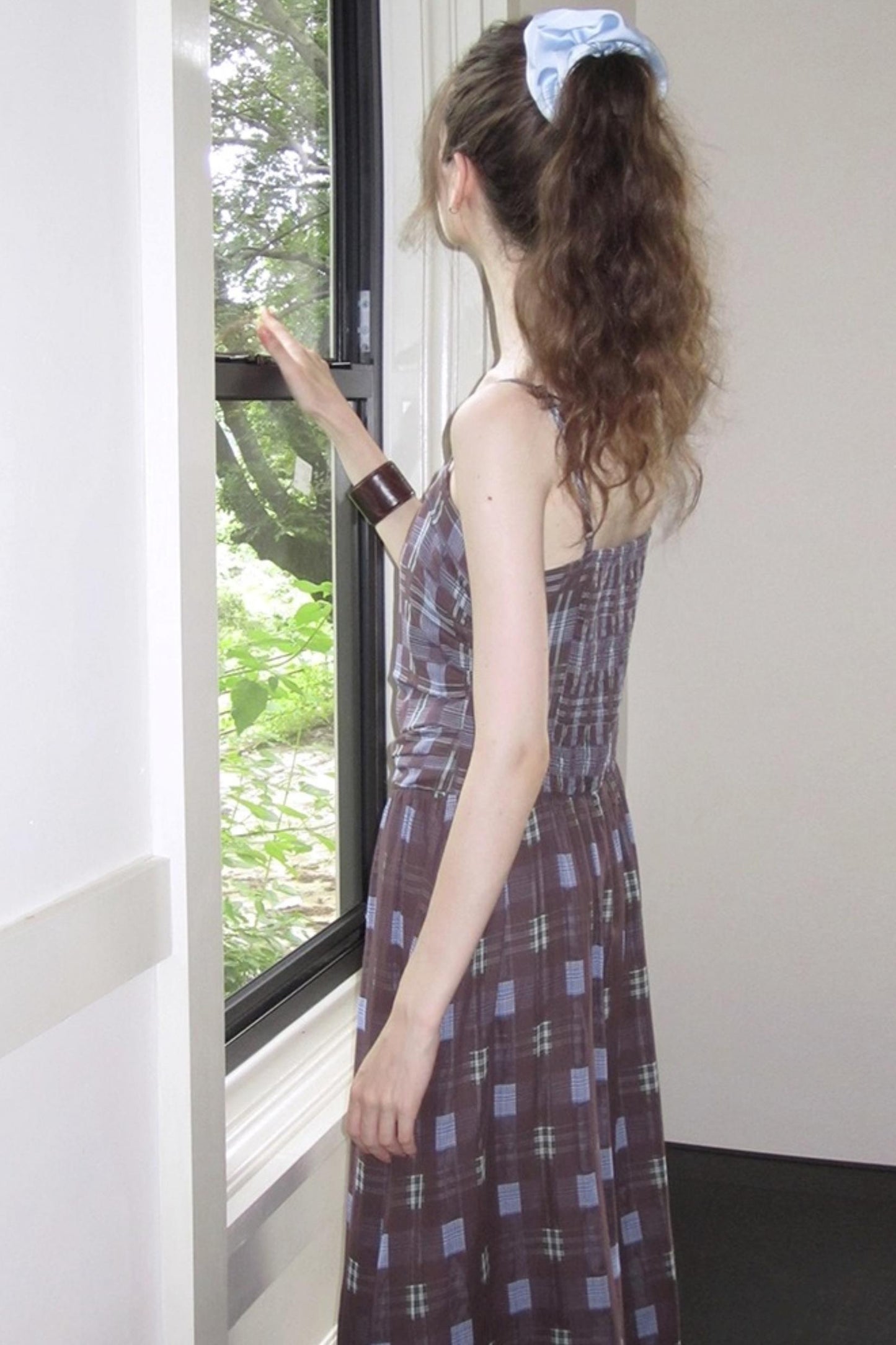 Fall Check Slip Dress