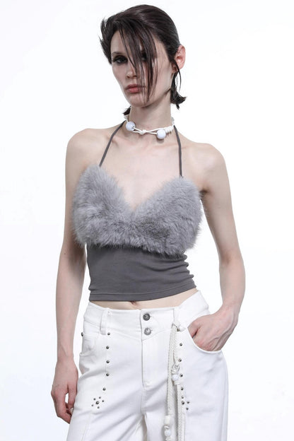 Fur Knit Halterneck Camisole