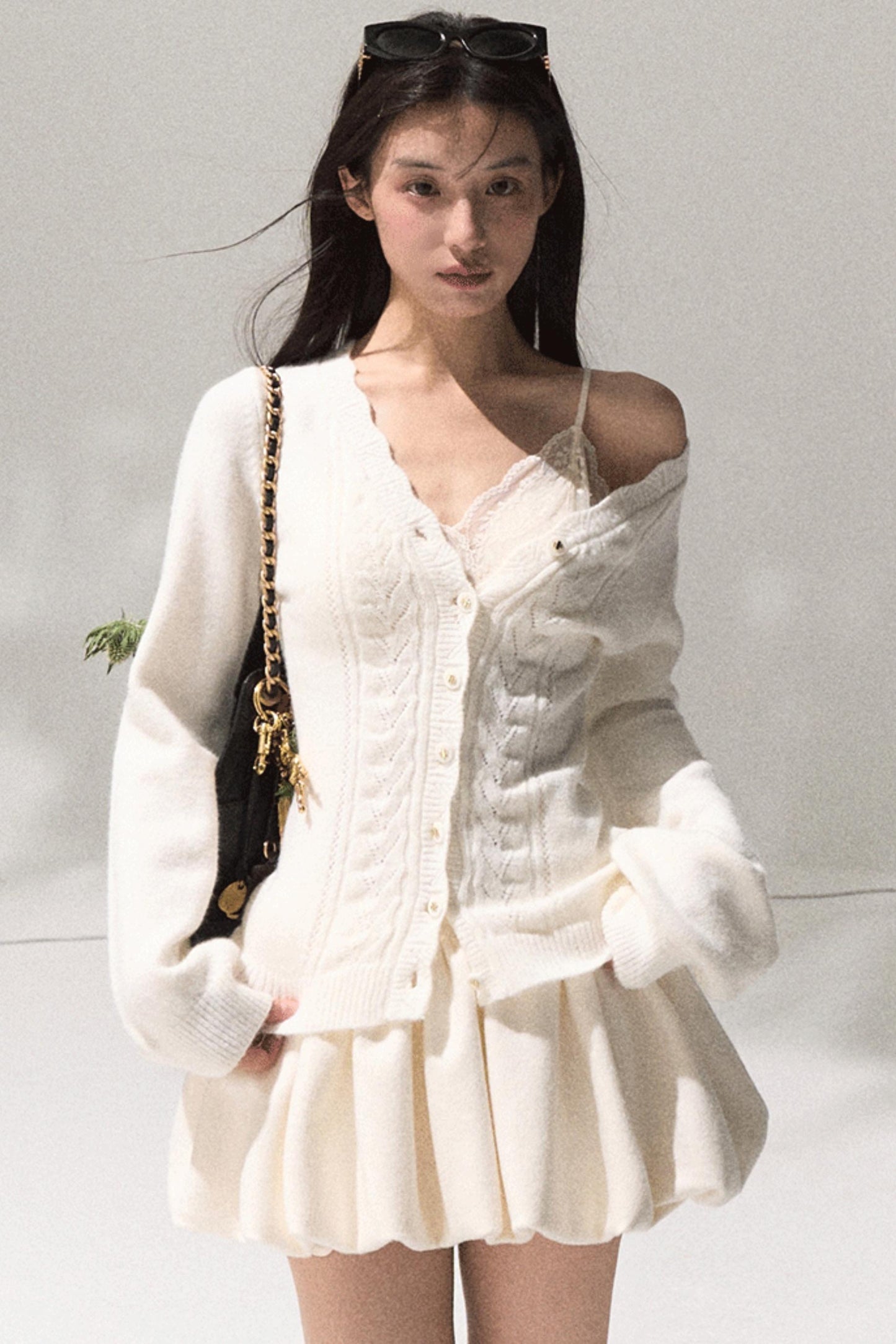 Obscure V-Neck Knitted Cardigan