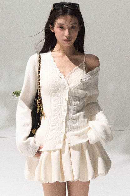 Obscure V-Neck Knitted Cardigan