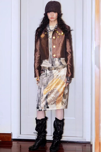 Gold Silk Glitter Jacket