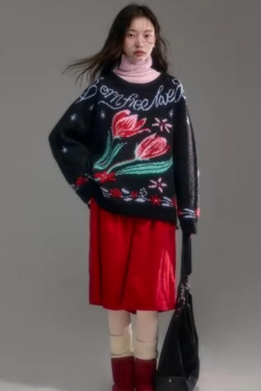 Snowy Night Wool Sweater Set-Up