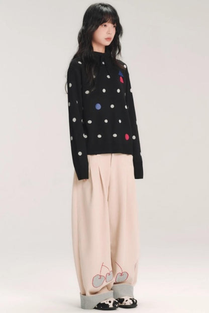 Hand-Painted Plaid Corduroy Pants