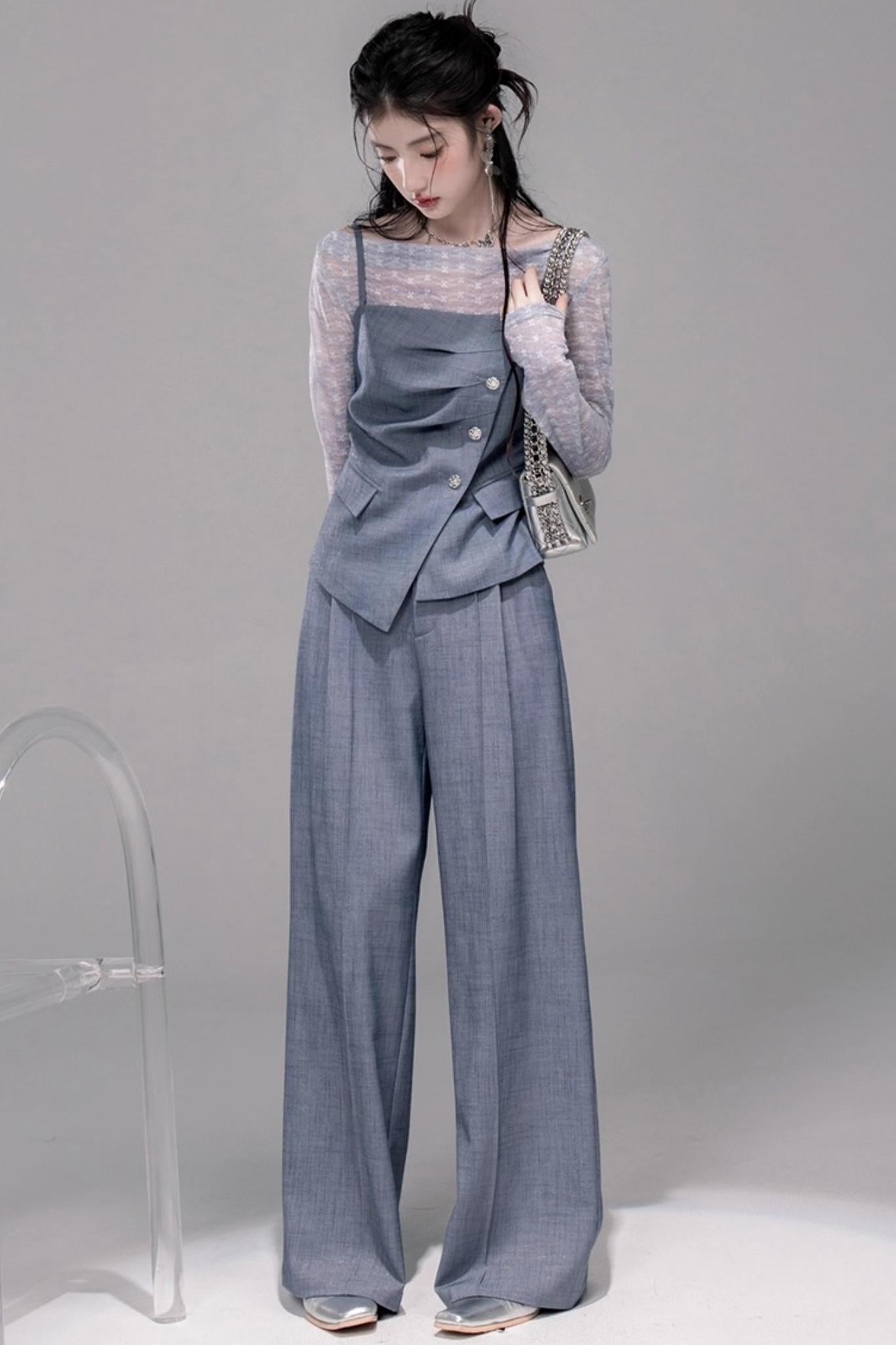 Star Sparkle Pleated Pants Set-Up