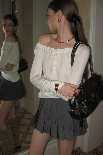 Irregular Hem A-Line Pleated Skirt