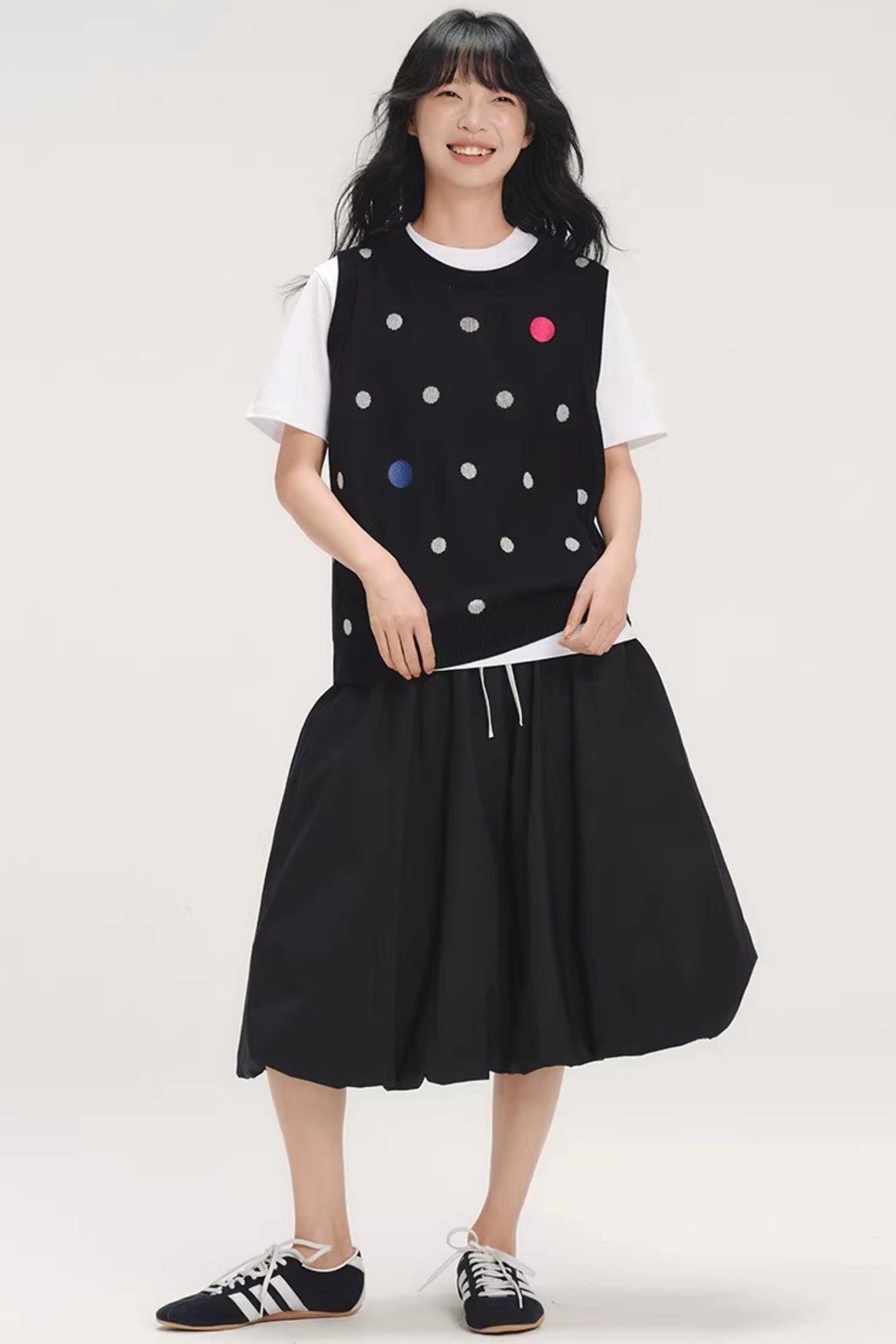 Colorful Polka Dot Knit Vest