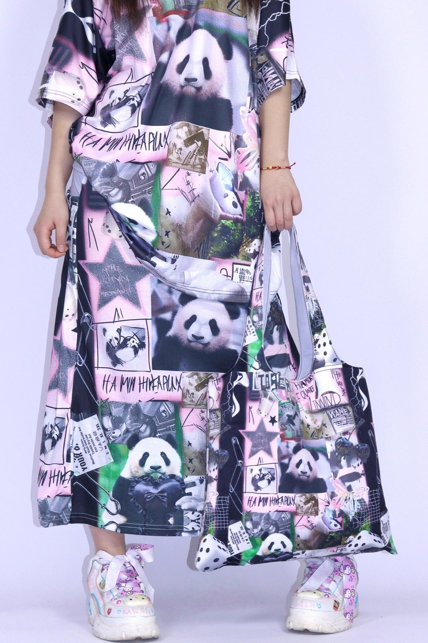 Mile Panda Canvas Shoulder Tote Bag