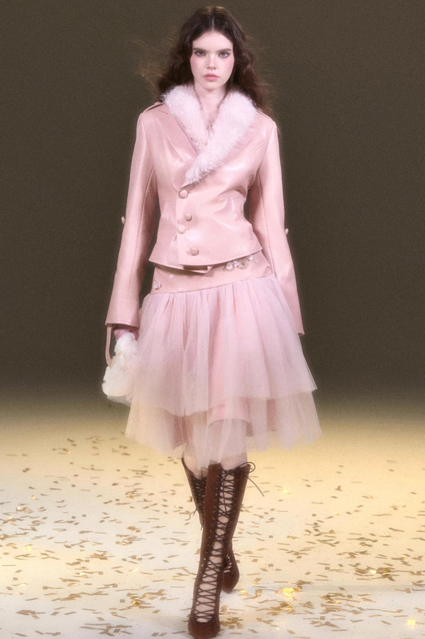 Pink Leather Jacket Set-Up