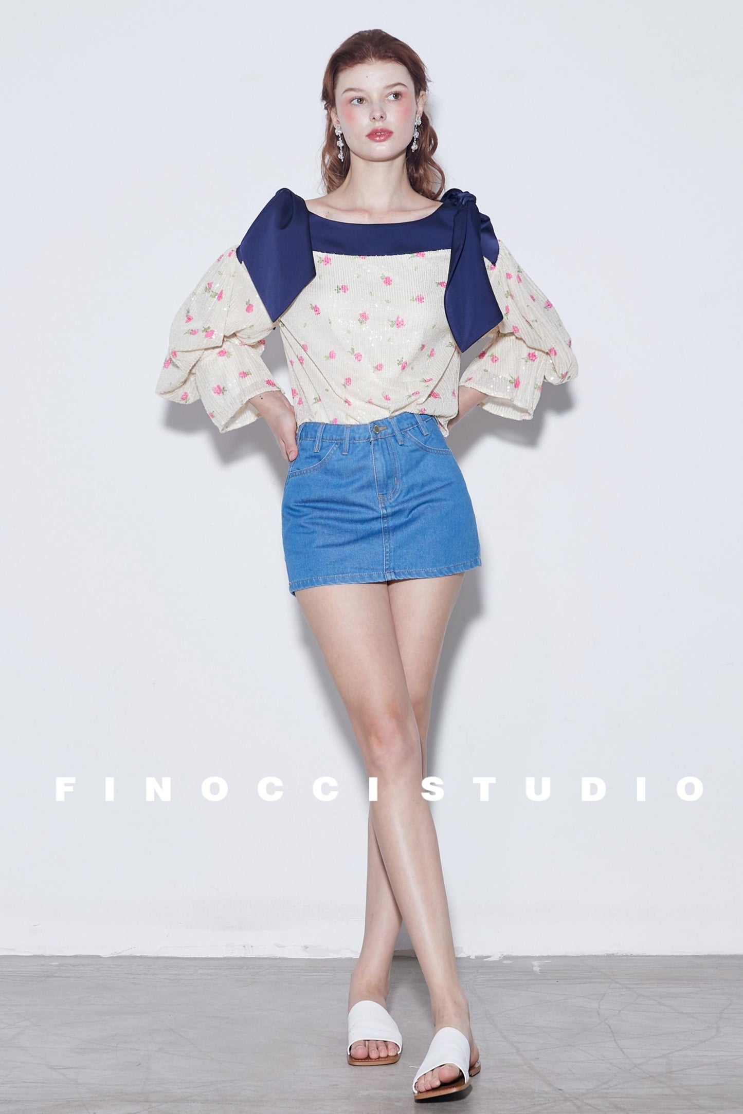 Sequin Rabbit Sleeve Shirt