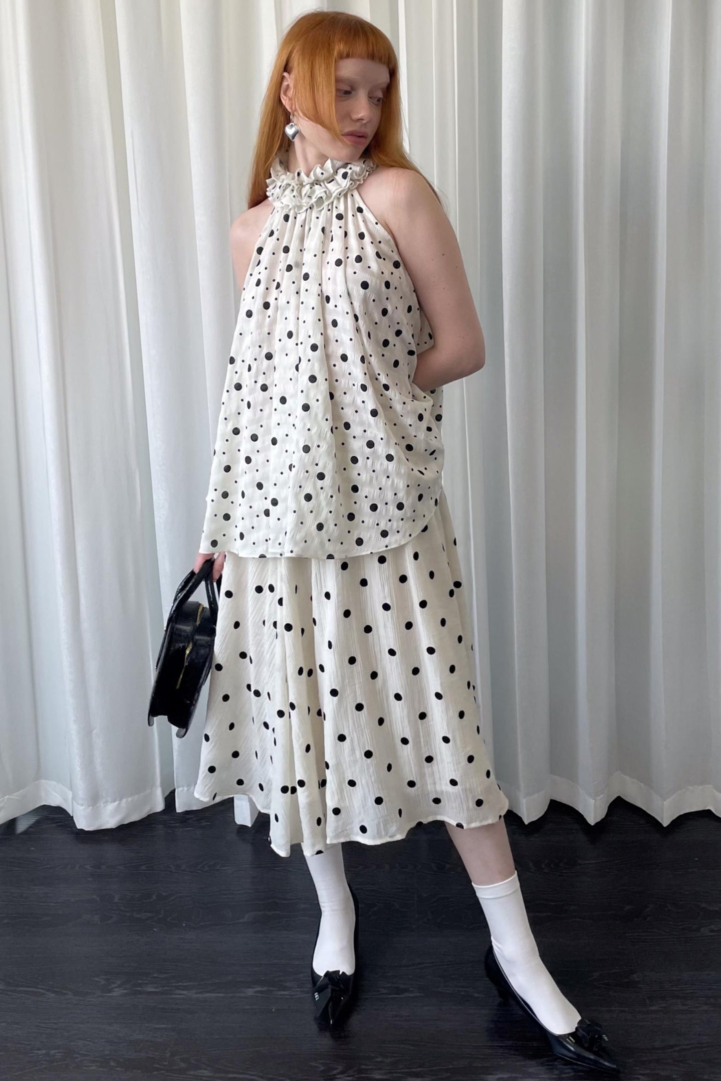 Polka Dot Beige Skirt