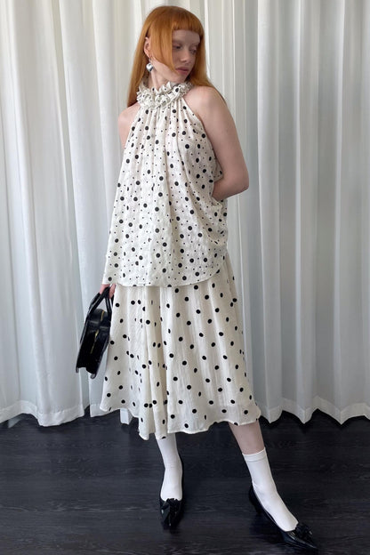 Polka Dot Beige Skirt