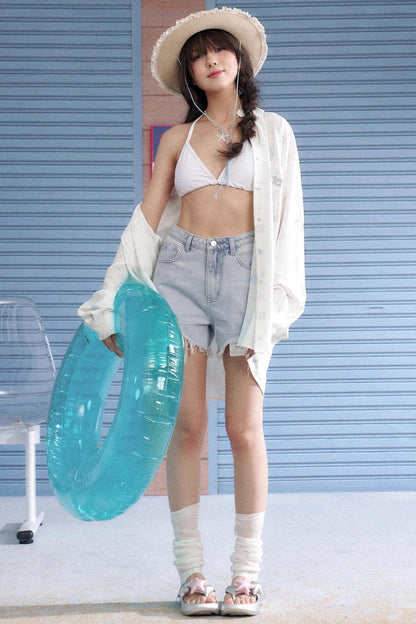 Light Blue Denim Shorts