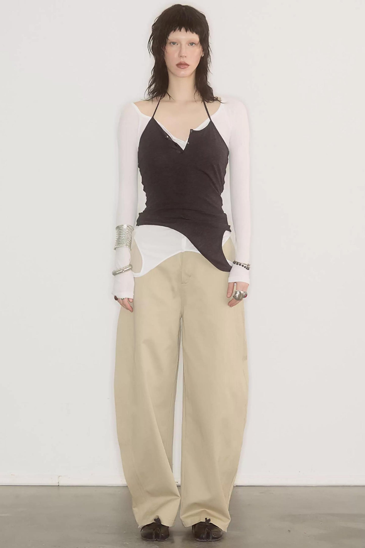 Breathable Layered Halter Neck Top