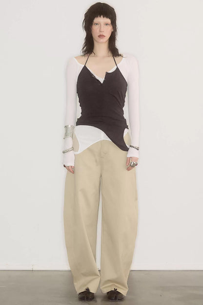 Breathable Layered Halter Neck Top