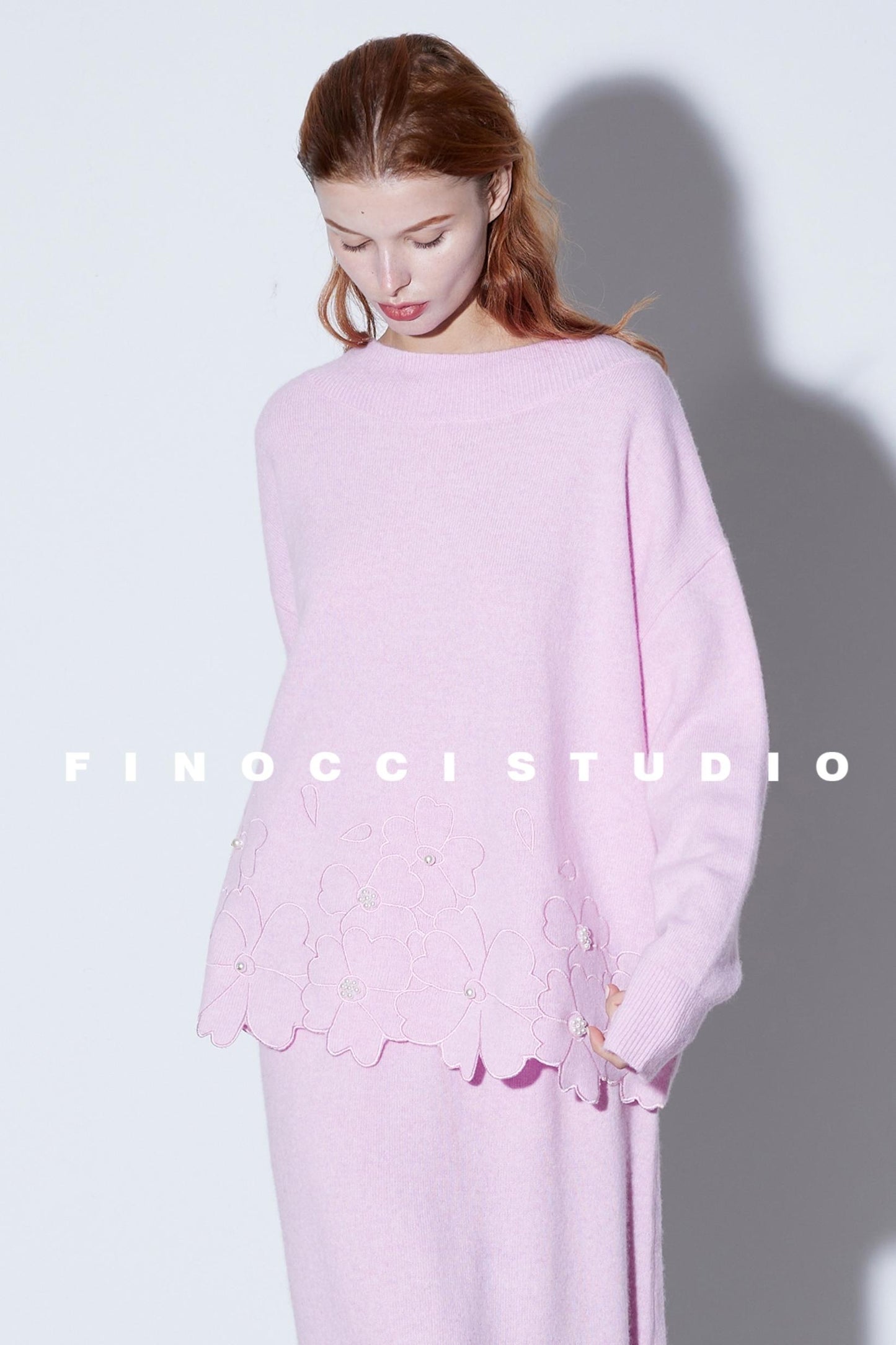 Wool Flower Embroidery Skirt Set-Up