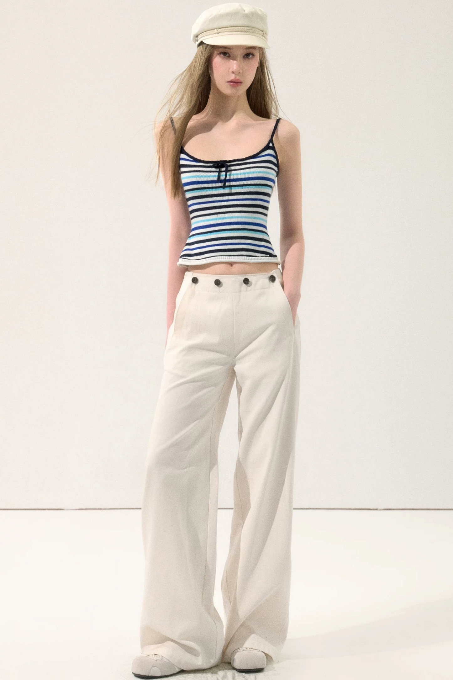 Vintage Draped Wide-Leg Pants