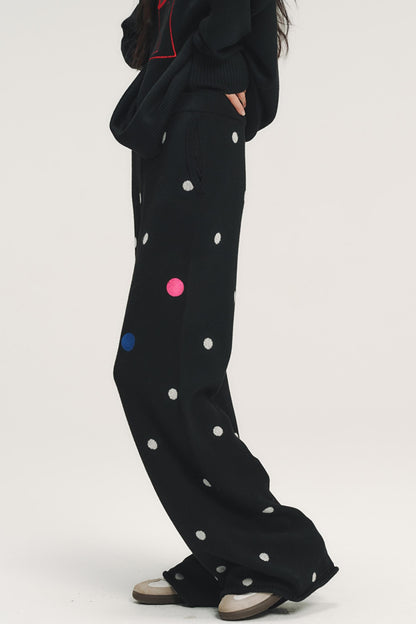 Colorful Polka Dot Knit Pants