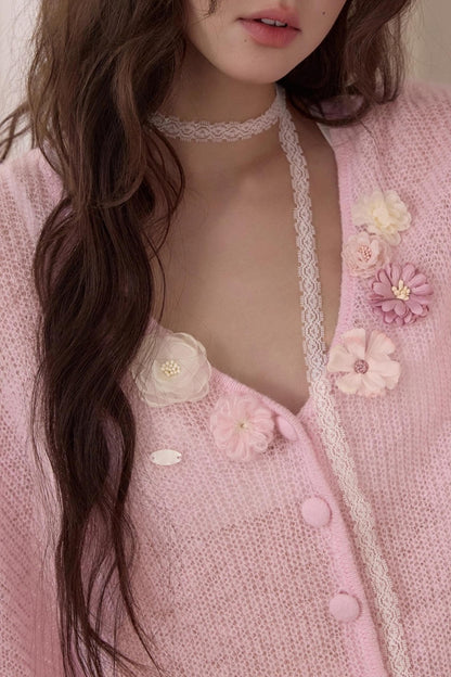 Sweet Floral Knit Sweater