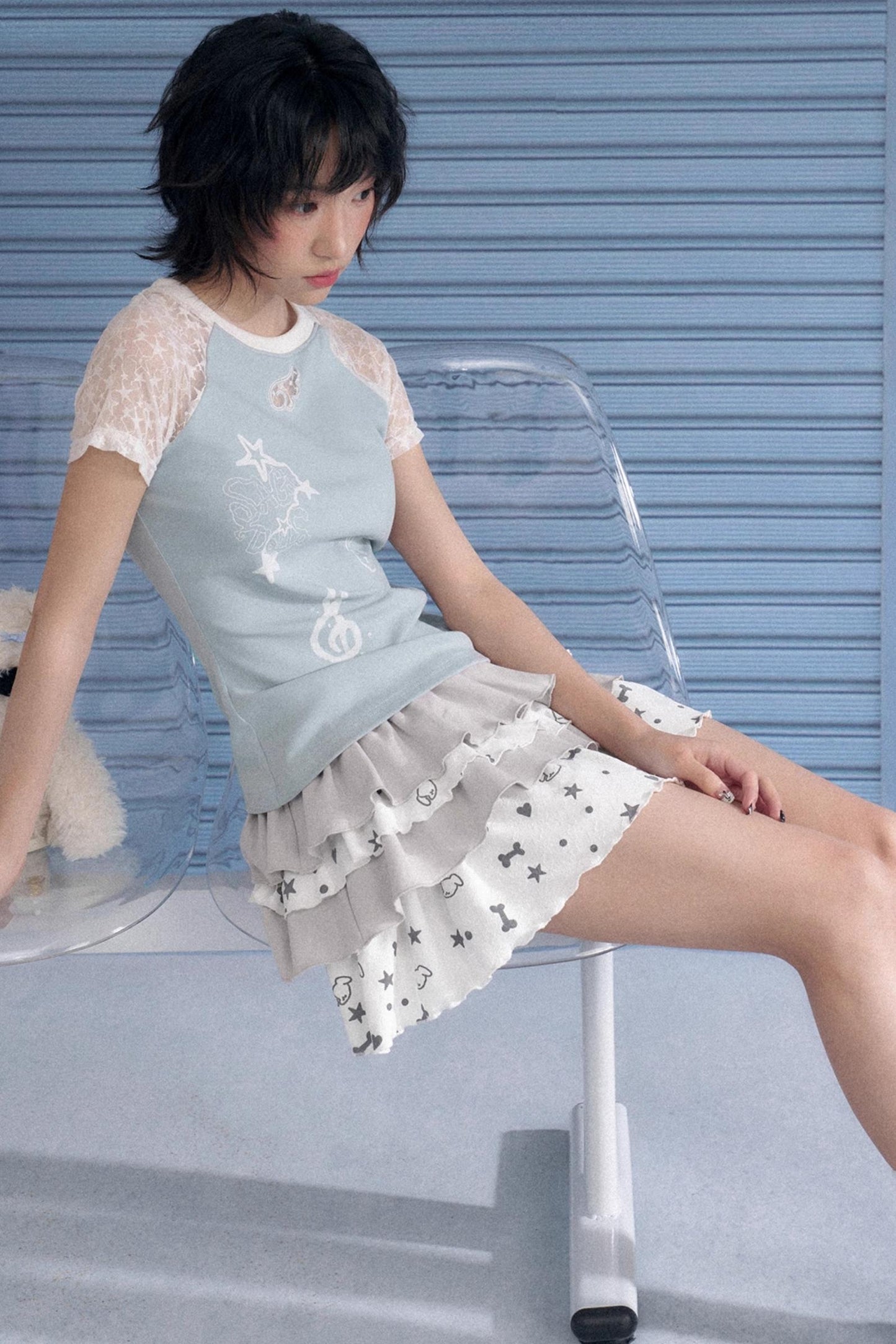 SagiDolls Starry Lace Shoulder Tee