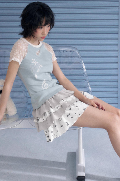 SagiDolls Starry Lace Shoulder Tee