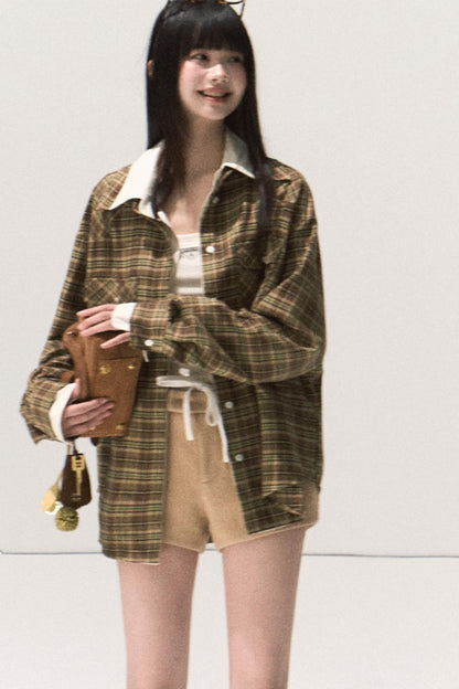 Vintage Striped Texture Two-Piece Shirt