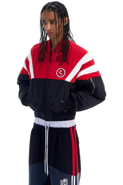 Contrast Cotton Bomber Jacket