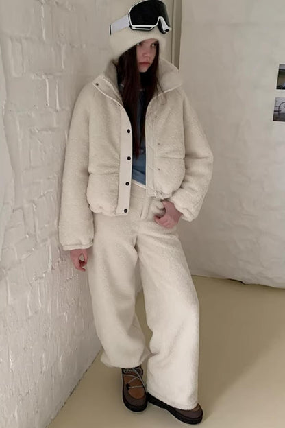 White Faux Shearling Jacket