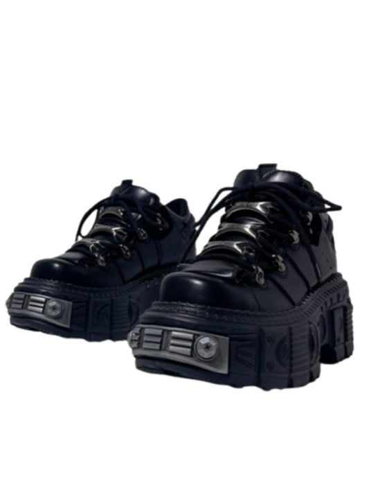 Y2K Metal Punk Stil Volumen Plattform Schnürschuhe 