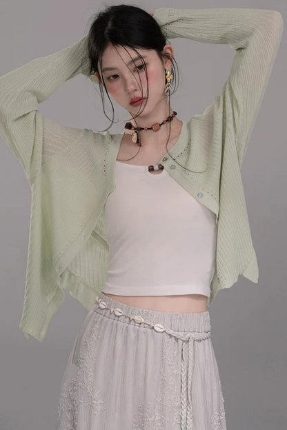 Embroidered Tea Green Blouse Set